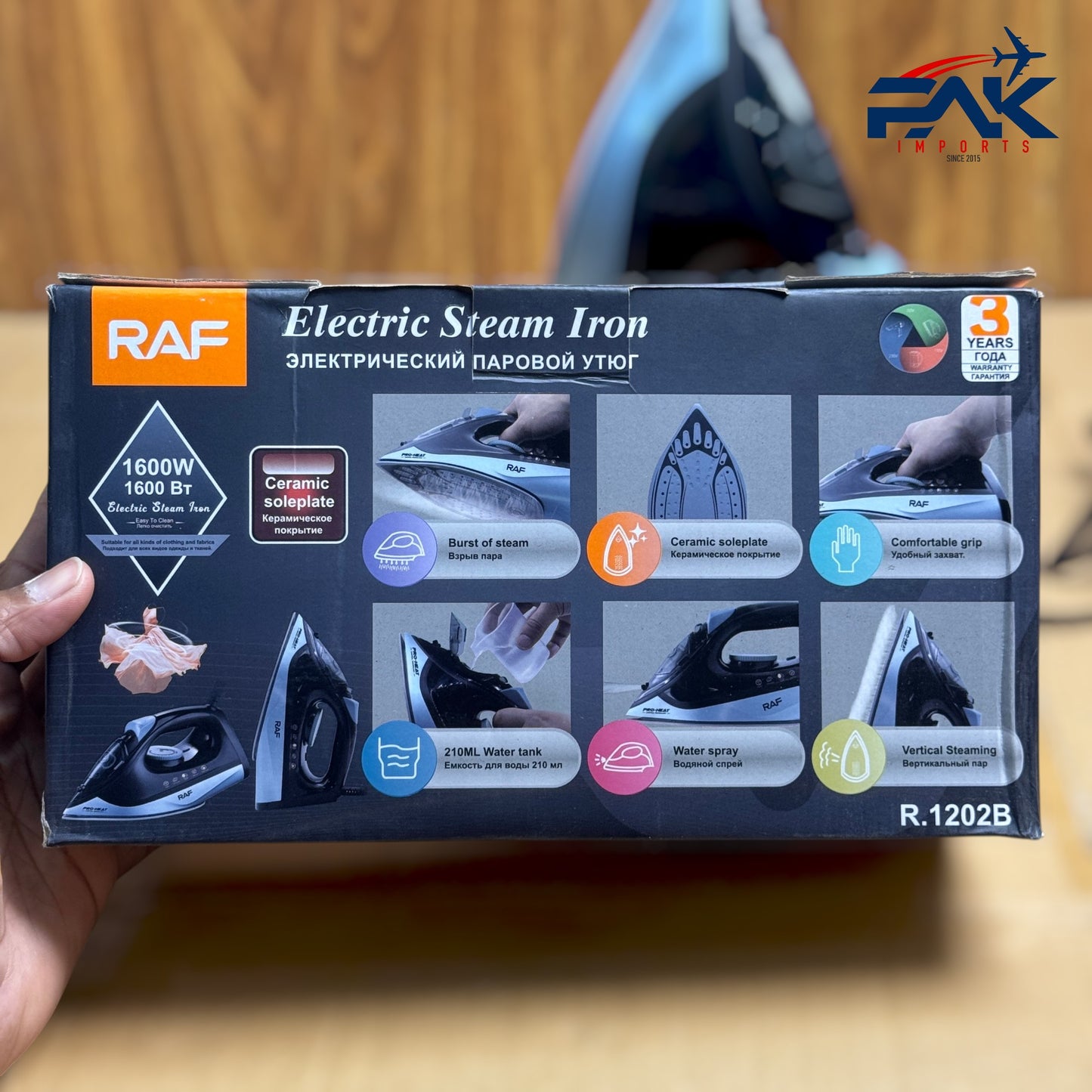 Electric Steam Iron RAF – Model R-1202 (Russia Imported)