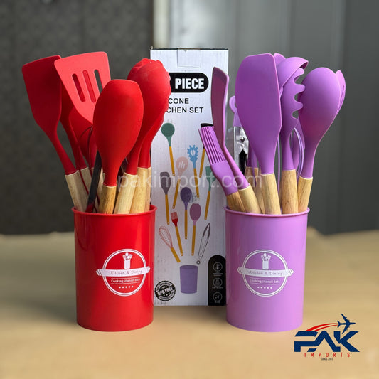 12 Pcs Silicone Cooking Spoon