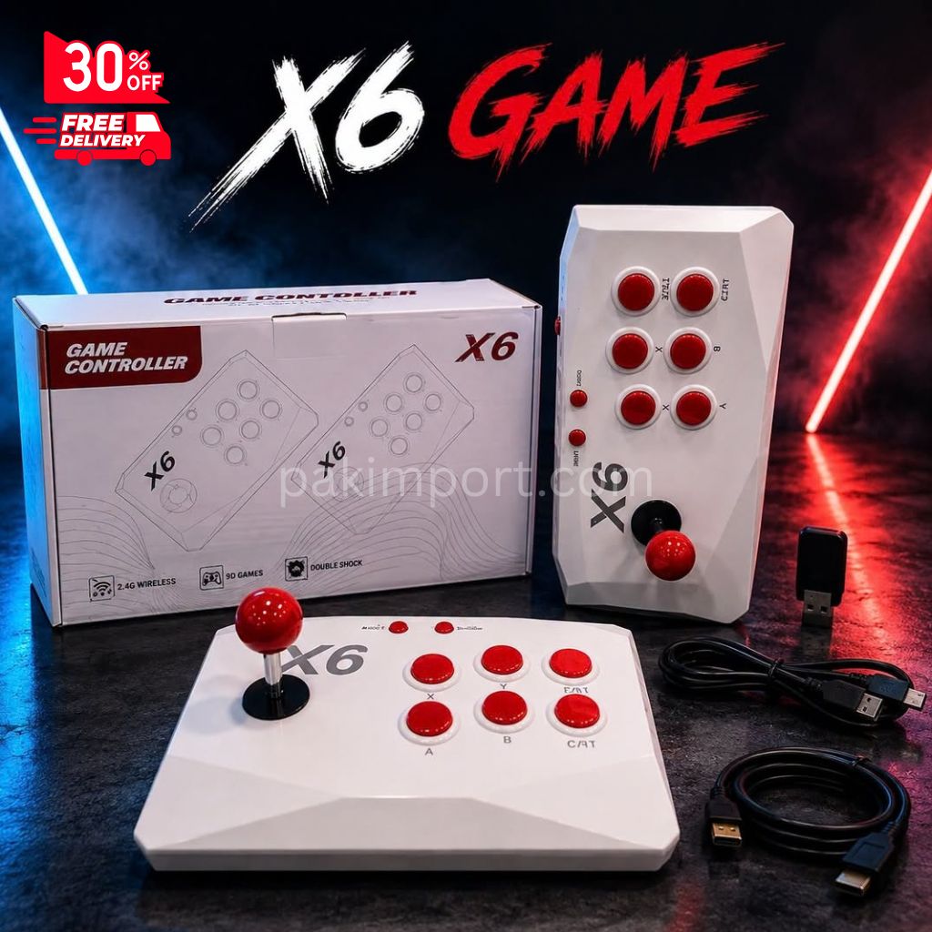 X6 Game Stick 8K Console 64GB with Dual 2.4G Wireless Controllers 20000+ Games