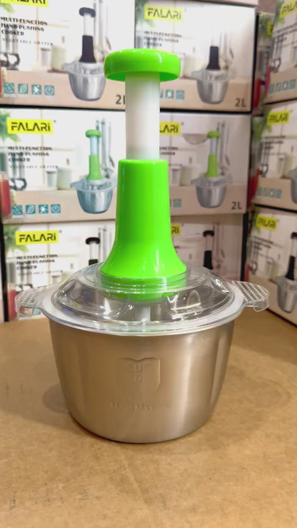 Stainless Steel push Chopper - 2 Liter